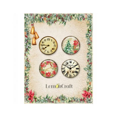 Buttony samoprzylepne Lemoncraft Yuletide, 4szt